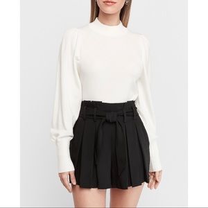 EXPRESS High Waisted Sash Tie Pleated Shorts